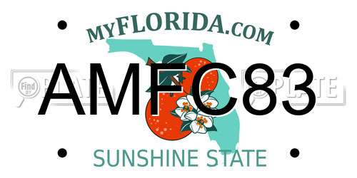 AMFC83 Florida License Plate