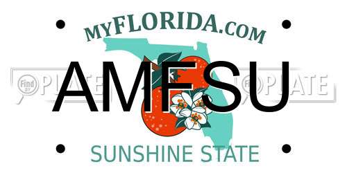 AMFSU Florida License Plate