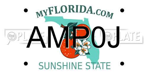 AMP0J Florida License Plate