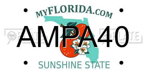 AMPA40 Florida License Plate