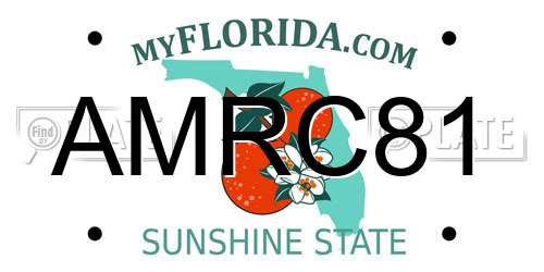 AMRC81 Florida License Plate