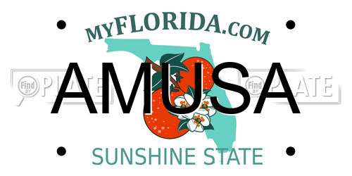 AMUSA Florida License Plate