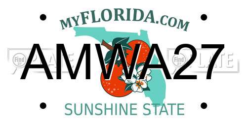 AMWA27 Florida License Plate