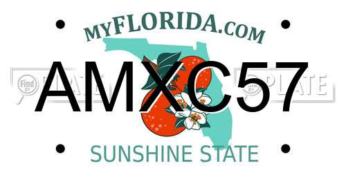 AMXC57 Florida License Plate
