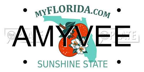 AMYVEE Florida License Plate