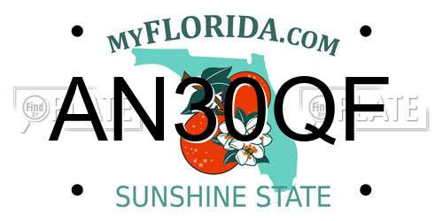 AN30QF Florida License Plate