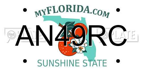 AN49RC Florida License Plate