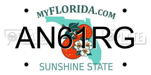 AN61RG Florida License Plate