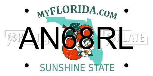 AN68RL Florida License Plate