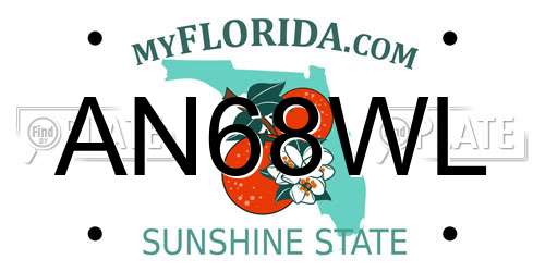 AN68WL Florida License Plate