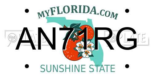 AN71RG Florida License Plate