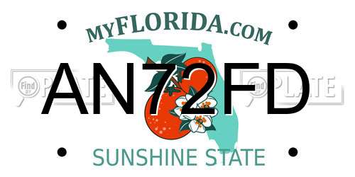 AN72FD Florida License Plate