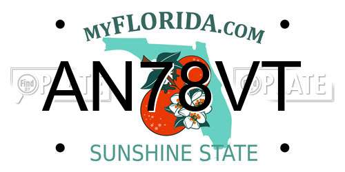 AN78VT Florida License Plate