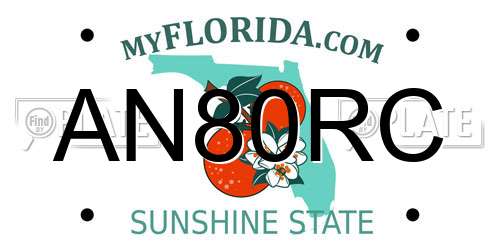 AN80RC Florida License Plate