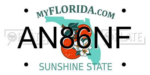 AN86NF Florida License Plate