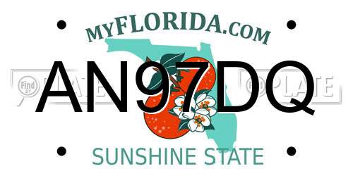 AN97DQ Florida License Plate