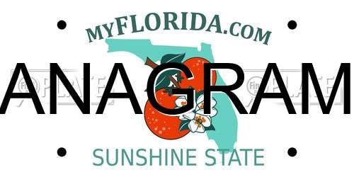 ANAGRAM Florida License Plate