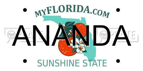 ANANDA Florida License Plate