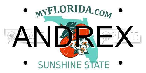 ANDREX Florida License Plate