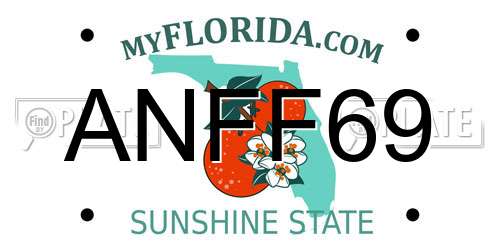ANFF69 Florida License Plate