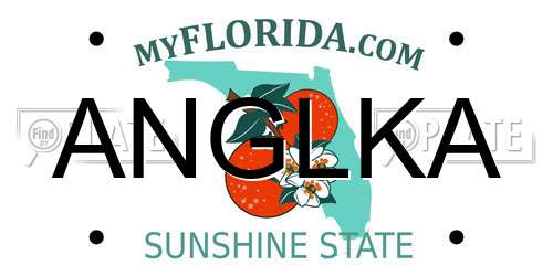 ANGLKA Florida License Plate
