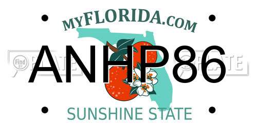 ANHP86 Florida License Plate