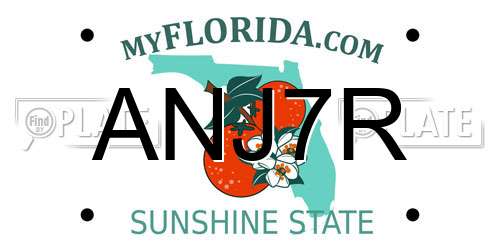 ANJ7R Florida License Plate