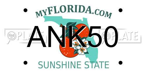 ANK50 Florida License Plate