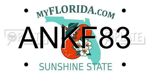 ANKF83 Florida License Plate