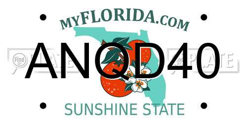 ANQD40 Florida License Plate