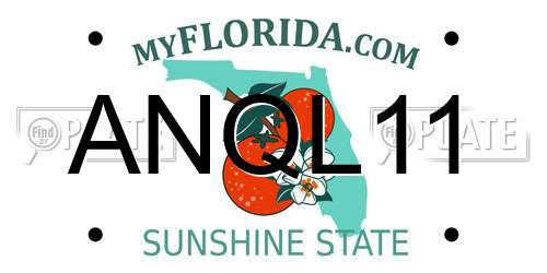 ANQL11 Florida License Plate