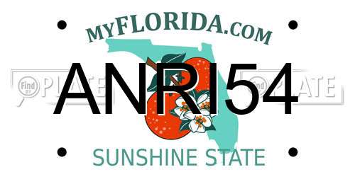 ANRI54 Florida License Plate