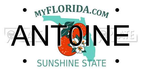 ANT0INE Florida License Plate
