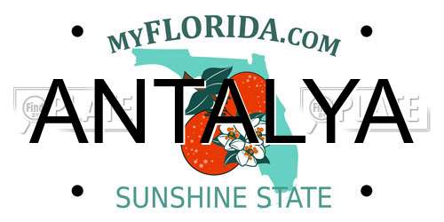 ANTALYA Florida License Plate