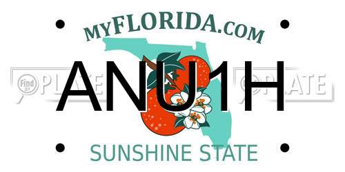 ANU1H Florida License Plate