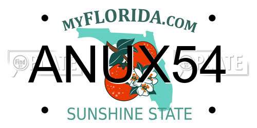 ANUX54 Florida License Plate