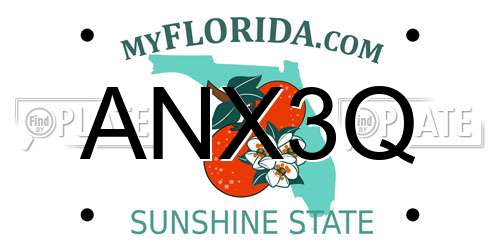 ANX3Q Florida License Plate