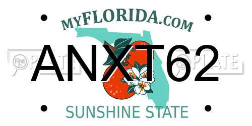 ANXT62 Florida License Plate