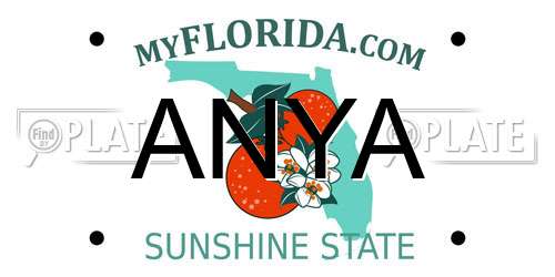 ANYA Florida License Plate