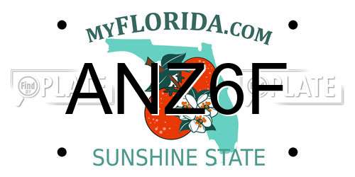 ANZ6F Florida License Plate