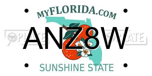 ANZ8W Florida License Plate