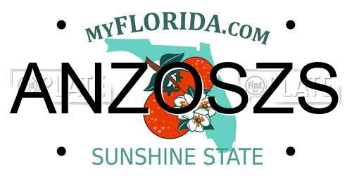 ANZOSZS Florida License Plate