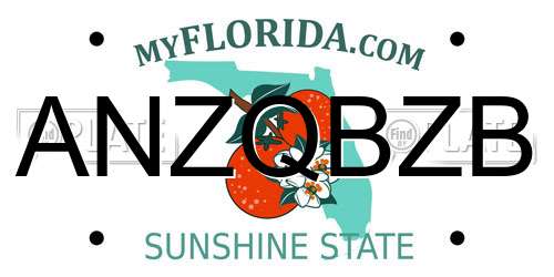 ANZQBZB Florida License Plate