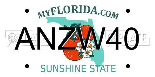 ANZW40 Florida License Plate