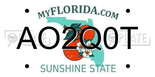 AO2Q0T Florida License Plate