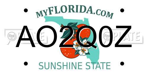 AO2Q0Z Florida License Plate