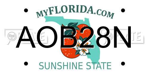 AOB28N Florida License Plate