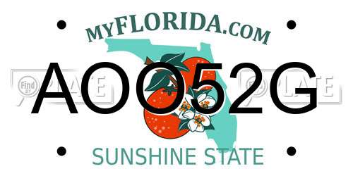 AOO52G Florida License Plate