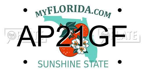 AP21GF Florida License Plate