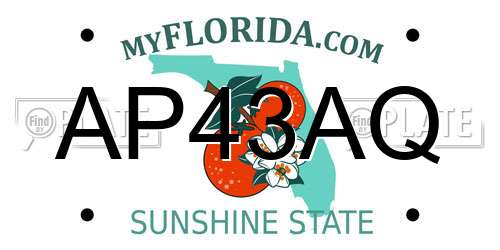 AP43AQ Florida License Plate